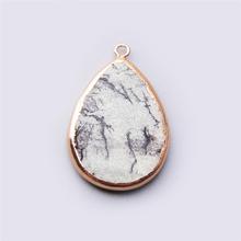 Natural white gray stone druzy necklace pendant wholesale stone slice pendant gold agates druzy necklace pendant Stone Druzy 2024 - buy cheap