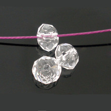 DoreenBeads Glass Loose Beads Flat Round Transparent Faceted Transparent About 4mm( 1/8") Dia, Hole: Approx 0.8mm, 25 Pieces 2024 - buy cheap