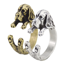 Кольцо в стиле ретро панк в виде щенка, золотистого ретривера, для Мужчин, Ювелирные изделия, Anel, милые кольца для домашних животных, для женщин, девочек, кольцо для любви 2024 - купить недорого