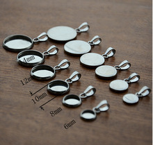 10pcs 12mm 20mm Stainless Steel Pendant Settings Clasps Cabochon Base Bezel Trays Blank Cabochons Cameo DIY Jewelry Findings 2024 - buy cheap