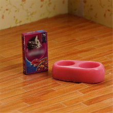 1/12 Dollhouse Miniature Mini Dog Cat Pet Food With Plate Simulation Furniture Model Toys For Doll Accessories Decoration 2024 - buy cheap