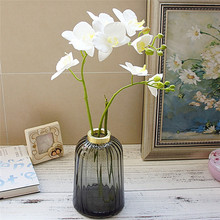 2 garfos 3d artificial borboleta orquídea flor simulação planta verde seda real toque buquê de flores para casa decoração de casamento 2024 - compre barato