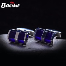 High Quality Cufflinks For Mens Shits Wholesale Cufflinks Brand Blue Cuff Links 0720 Free Shipping 2024 - buy cheap