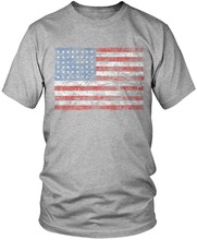 Camiseta de cuello redondo de moda para hombre, camiseta informal con estampado de alta calidad, bandera de EE. UU., camiseta desgastada con bandera americana 2024 - compra barato
