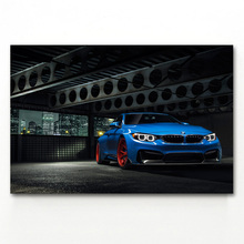 Wall Art Picture B M W Yas Marina Blue GTRS4 Sport Car vehicle Posters and Prints Canvas Art For Home Decor 2024 - buy cheap