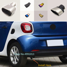 For Benz Smart Forfour 2016 2017 2018 Car Cover Muffler Exterior Back End Pipe Dedicate Exhaust Tip Tail Outlet Ornament 1pcs 2024 - buy cheap