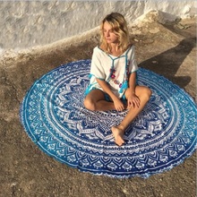 2016 New European Rayon Printing Circular Beach Mat Yoga Blankets Yoga Mat Sand Cloth Shawl Towel Bikini  Summer Dress 143cm 2024 - buy cheap