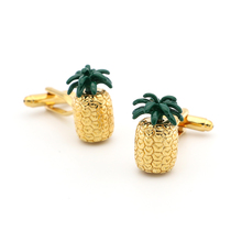 Men's Pineapple Cuff Links Copper Material Golden Color 2024 - buy cheap