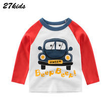 27Kids Spring Kids T shirt Baby Boy Girls Clothes Cotton Children T-shirts for Boy Hip Hop Print Long Sleeve Tops Boys T Shirts 2024 - buy cheap