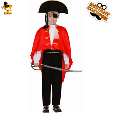 Halloween natal cosplay meninos traje pirata fantasia vestido de luxo pirata terno crianças festa aniversário traje com chapéu 2024 - compre barato