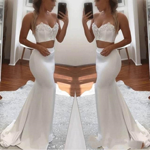 Sexy Sweetheart Mermaid Two Pieces Evening Dresses Sleeveless White Special Occasion Prom Party Dresses Lace Beaded Appliques 2024 - buy cheap