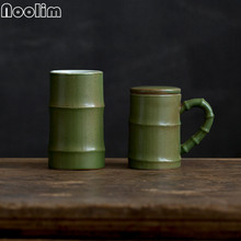 Tazas de té de cerámica con forma de bambú para oficina, taza de té hecha a mano con orificio de filtro, 1 unidad 2024 - compra barato
