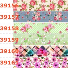New 50 yards lovely ribbon flowers pattern printed grosgrain ribbon DIY 39150-39161 2024 - buy cheap