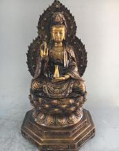 13'' bronze gild carved buddhism buddha Kwan-yin Guanyin Avalokitesvara statue 2024 - buy cheap