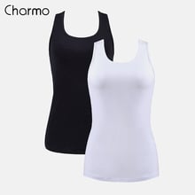 Charmo-camisola básica de algodón para mujer, Tops suaves sin mangas lisos, ropa de dormir para correr, Fitness, 2 chalecos 2024 - compra barato