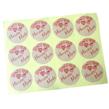 120pcs/pack Self-adhesive Hand Made Love Heart Handmade Round Stickers Cake Packaging Sealing Kraft Sticker DIY Sealing Sticker 2024 - buy cheap