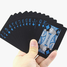 ПВХ Золотая покерная Водонепроницаемая пластиковая игра в карты, черный цвет, набор карт для покера, классический инструмент для фокусов, игры в покер 2024 - купить недорого