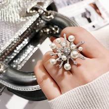 Fashion Big Snowflake Rings For Women Creative Statement Ring Jewelry Personality Open Design Adjustable 2024 - buy cheap