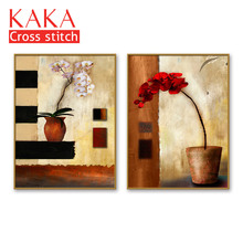 Kits de punto de cruz, juegos de costura de bordado con patrón impreso, 11ct-lienzo para pintura de decoración del hogar, flores NCKF150 completo 2024 - compra barato