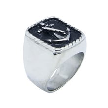 Rany&Roy New Solid Anchor Cool Ring 316L Stainless Steel Fashion Biker Men Boys Anchor Ring 2024 - buy cheap