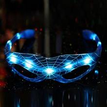 Светящиеся очки в стиле Человека-паука, для детей, подарки на Рождество, 9 светодиодных световых очков, крутые светящиеся игрушечные очки 2024 - купить недорого