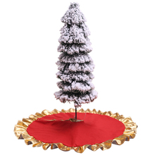 1 pc árvore de natal saia borda dourada ornamento 90x90cm saia árvore vermelha decorações da árvore de natal ano novo decoração de casa natal 2024 - compre barato