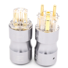 1 pair Hifi audio 24K Gold plated Transparent EU Schuko  power plug Audio power plug HIFI Power supply socket 2024 - buy cheap