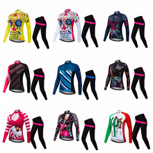 Cycling Jersey Set Long Sleeve Women Cycling Pants Set MTB Road Bike Wear Autumn MTB Riding Skirt Pants Gel Pad 2024 - buy cheap