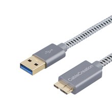 USB 3,0 Micro USB кабель, короткий USB 3,0 A-Micro B шнур, совместимый внешний жесткий диск, HD Камера, Космический алюминий серого цвета 2024 - купить недорого