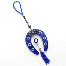 Lucky Eye Alloy Horseshoe Pendant Keychain Evil Eye Tassel Wall Hanging Car Key Chain Fashion Jewelry EY4734 2024 - buy cheap