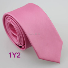 YIBEI Coachella SKINNY Tie Pink Solid Color Microfiber Woven Necktie SLIM Tie Narrow Tie 2024 - buy cheap