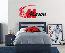 Soccer Personalized Name Wall Decals Vinyl Removable Home Decoration Bedroom Wall Stickers Sports Boy's Room Wallpaper Art ZA284 2024 - buy cheap