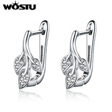 WOSTU New Arrival Autumn leaves Flower Stud Earrings For Women Small Earrings Engagement Wedding Elegant Luxury Jewelry FFE133 2024 - buy cheap