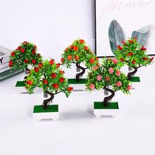 Árvore de fruta com flores artificiais, decoração de bonsai para mesa de restaurante e casa, 1 peça 2024 - compre barato