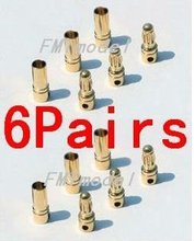 F00149-6, 6 pares de conector bullet banhado a ouro de 3.5mm (plugue banana) para bateria esc 2024 - compre barato