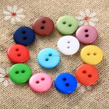 Hot Sale 100Pcs/bag Candy Color Resin Sewing 2 Holes Buttons Scrapbooking Embellishment Decorative Buttons 9mm 10mm 15mm 2024 - buy cheap