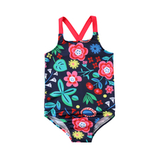 Summer Toddler Kids Baby Girl Flower Printed Bikini One-Piece Swimsuit Lovely Child Floral Beachwear Swimwear Swimming Costume 2024 - buy cheap