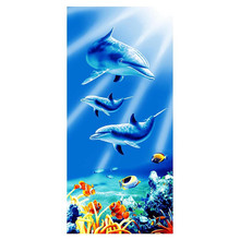 Пляжное полотенце, новинка 2021 года, банное полотенце из микрофибры для взрослых, 70*150 см, большое быстросохнущее спортивное полотенце с принтом Ocean World Shark, для кемпинга, s YMTD01 2024 - купить недорого