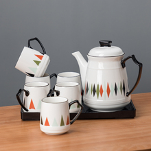 Conjunto de copos de chá europeu, xícaras de água, chaleira fria com copo de alta temperatura, conjunto de café, porcelana, bule de teatime à tarde 2024 - compre barato