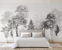 Beibehang-papel tapiz personalizado, moderno, minimalista, negro y blanco, estilo de dibujo, Fondo de TV de madera, papel tapiz 3d para pared 2024 - compra barato