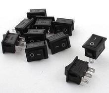Interruptor rocker do barco, preto, 250v/125v 6a/10a, 3 pinos spdt on/off
