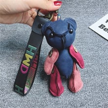 2020 Fashion Cute Camouflage Joint Bear Cub Keychain Cute Letter Doll Key Chain Car Pendant Bag Charm Accessories Gifts 15cm 2024 - buy cheap