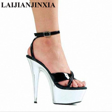 LAIJIANJINXIA-zapatos de baile en Barra para mujer, Sandalias de tacón alto de 15cm con correa, para fiesta, Sexy, 2018 2024 - compra barato