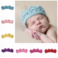 Yundfly Children Crown Knitting Crochet Hat Caps Clothes Hair Accessories Newborn Photography Props Birthday Gift 2024 - buy cheap