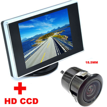2 em 1 sistema de assistência ao estacionamento automotivo 3. monitor de vídeo lcd colorido de 5 polegadas + 18.5mm ccd câmera de visão traseira para carro 2024 - compre barato