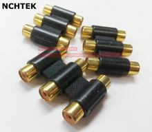 NCHTEK Triple RCA female to female connector 3 Gold coupler , RCA 3 Soket  to Socket Adapter ,5pcs , Free shipping 2024 - buy cheap