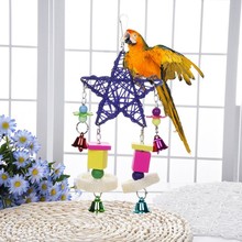 Гнездо для попугая игрушки деревянные висячие колокольчики игрушки для попугаев птица, белка забавная цепочка качающаяся игрушка товары для птиц 2024 - купить недорого