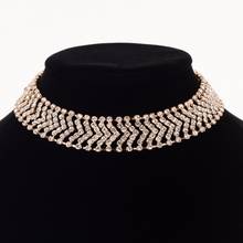 Модное ожерелье Стразы чокер женское роскошное ожерелье чокер длинное ожерелье колье эффектные ювелирные изделия N310 2024 - купить недорого