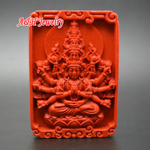 10pcs Chinese Red Cinnabar Fine Carved Thousand-handed Goddess Pendant Fit For Pendants and Car Hanging Making Materials 2024 - buy cheap