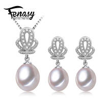 FENASY natural Pearl set, jewelry sets 925 silver pearl necklace and earrings for women 2024 - buy cheap